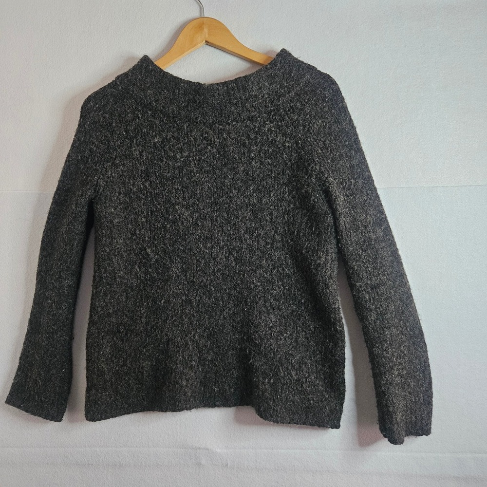 Moth Anthropologie Gray‎ Wool Alpaca Blend Boucle Knit Sweater Small OB417460
